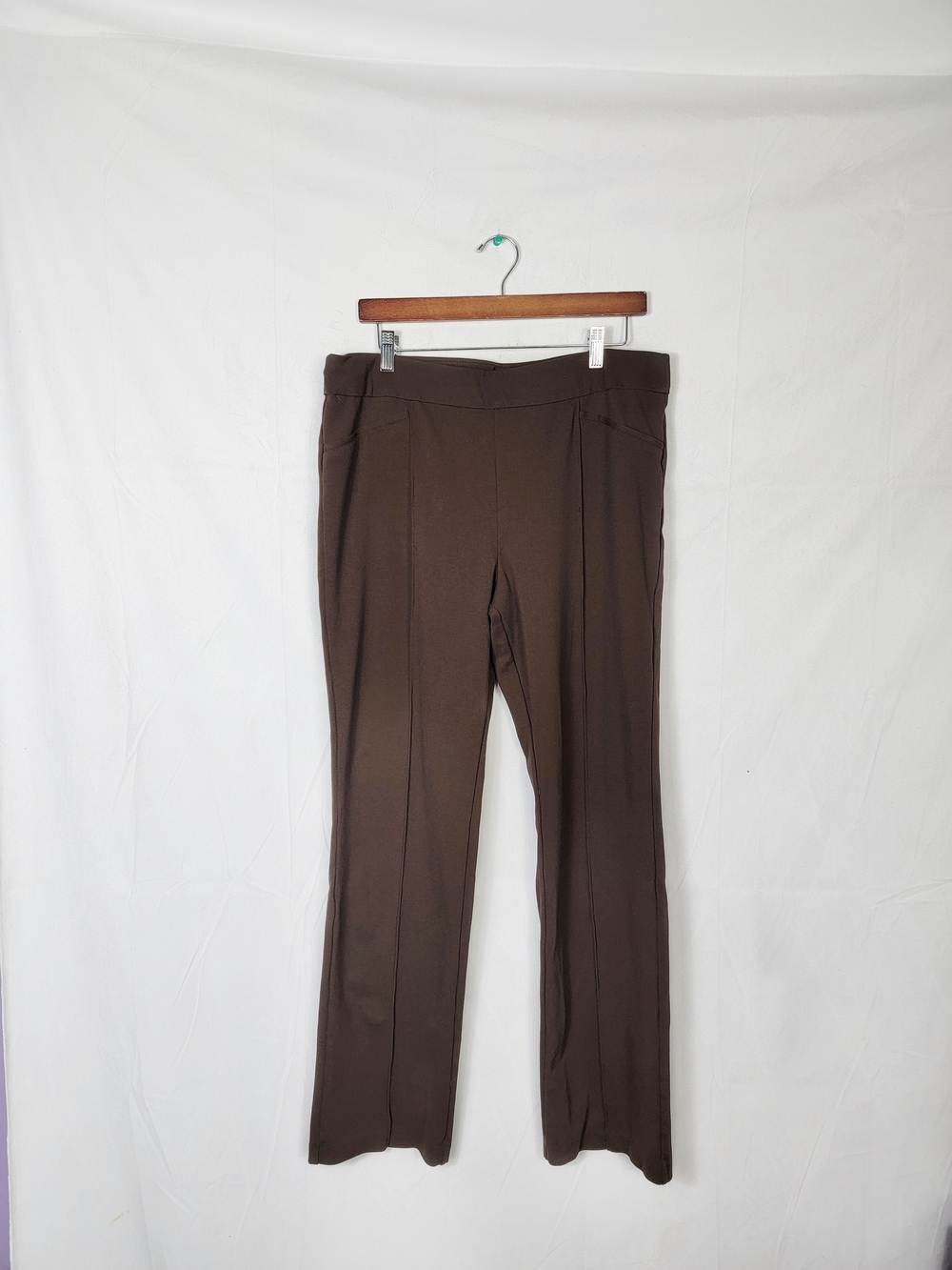 Cato Size Large Brown Straight-Leg Women's Pants